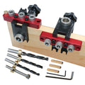 3 In 1 Universal Dowel & Pocket Hole Jig Adjustable Wood Hole Drilling Guide Locator Woodworking Cam Doweling Kit Tool