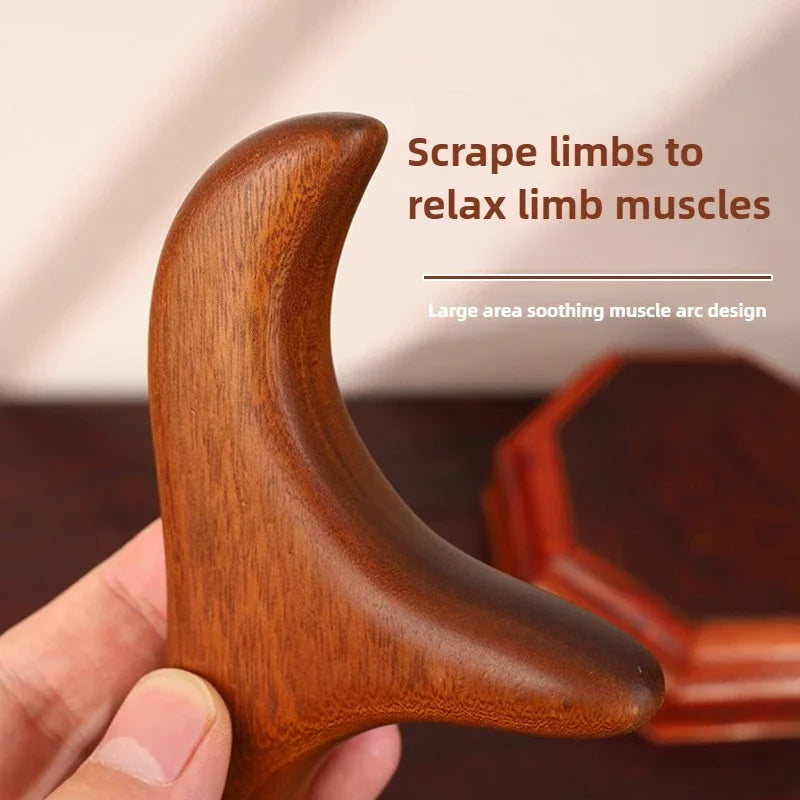 Sandalwood Gua Sha Tool for Back and Neck Muscle Relief by Tidesmit Back Massage Instrument Tidesmit