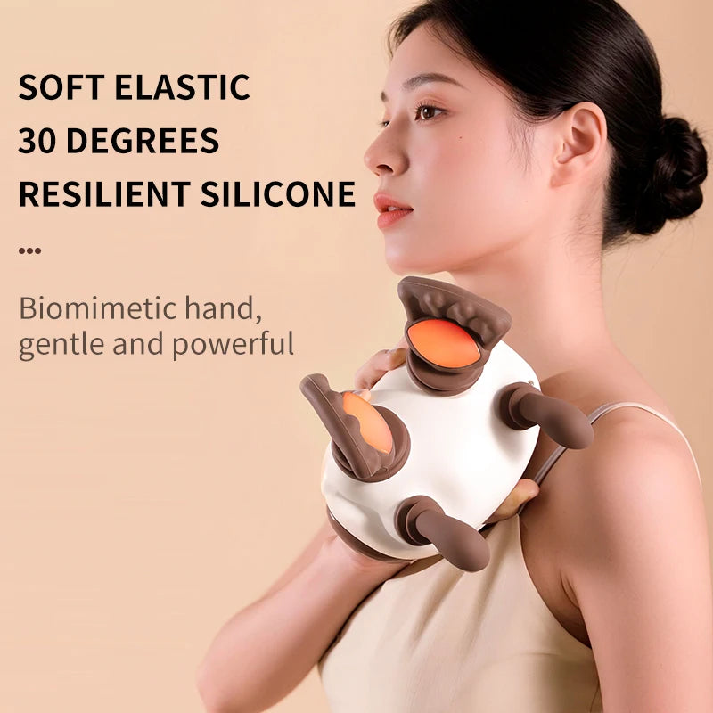 Portable Neck Massager: Deep Tissue Muscle Relief with Heat Therapy Massage Cushion Tidesmit