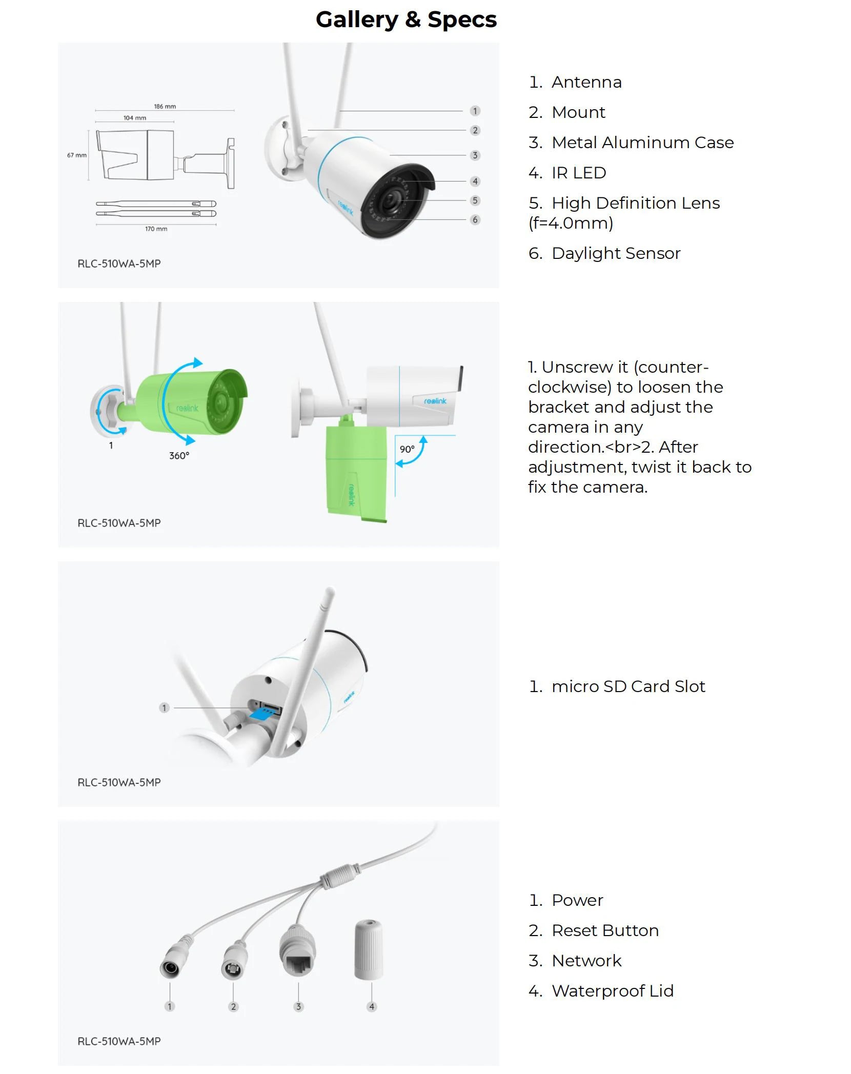 REOLINK 5MP Plug-in Outdoor WiFi Security Camera Security IP67 Smart Motion Detection Dual Wi-Fi IP Camera for Home Surveillance