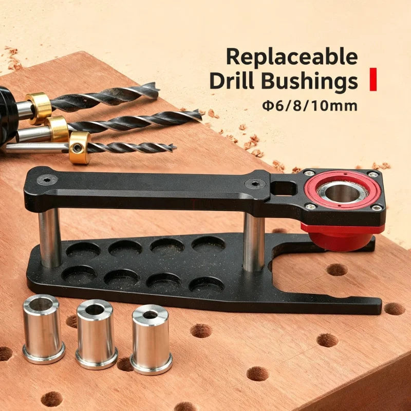 Multifunctional Flat Vertical Drilling Jig Precision Dowel Locator for Pegboard MFT Workbench Woodworking Hole Opening Tool