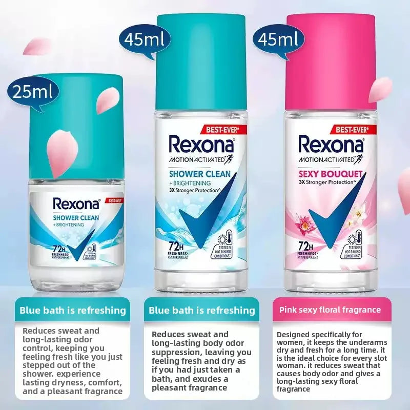 Rexona Floral Scent Roll-On Deodorant 45ml for women, long-lasting anti-perspirant freshness by Tidesmit