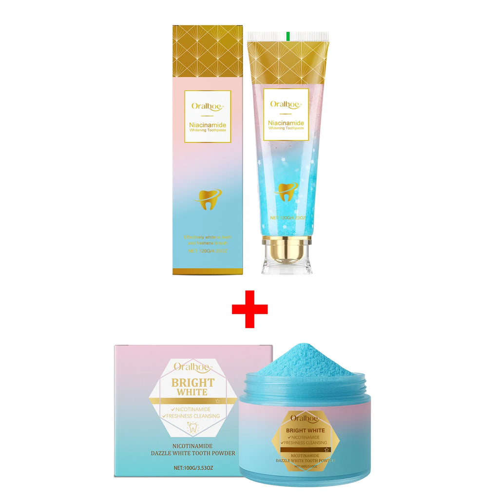 Tidesmit niacinamide teeth whitening powder for plaque removal and long-lasting fresh breath.
