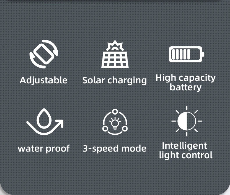 FAMCDC Solar Light 333LED IP65 Waterproof Outdoor Indoor Solar Garden Lamp With Adjustable Head Wide Lighting Angle With 3 Mode