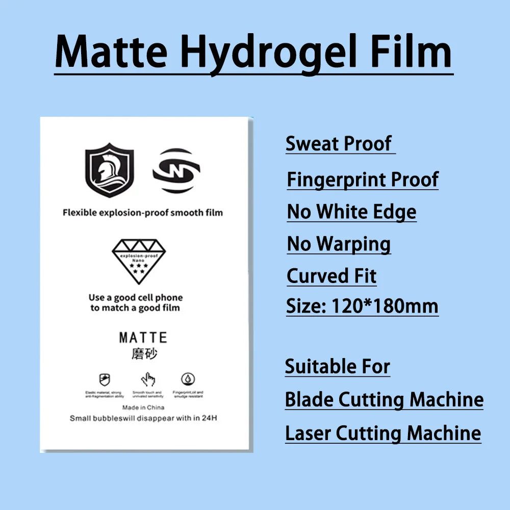 50Pcs Protector Hydrogel Film Airbag Bulletproof Moible Phone HD Privacy Matte UVRAY TPU Sheet for Auto Cutter Plotter Machine