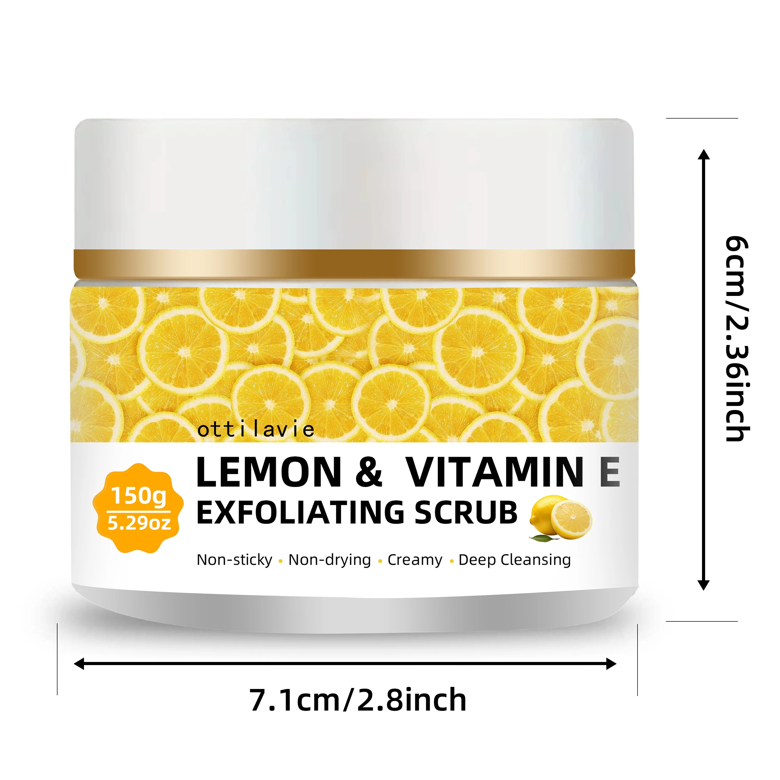 Lemon Vitamin E Exfoliating Scrub - Natural Face and Body Polish Scrubs Treatments Tidesmit