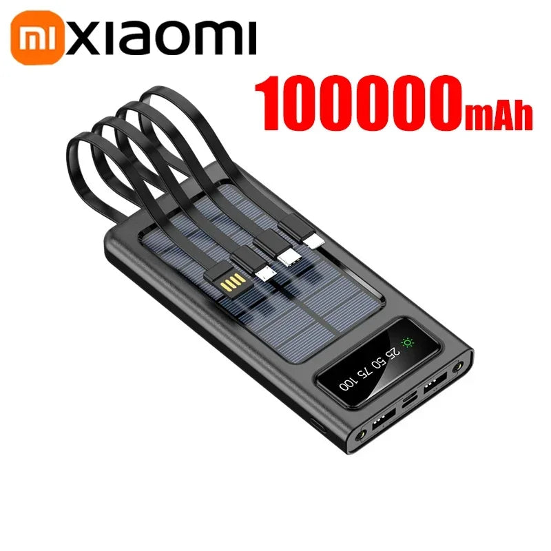 Tidesmit 200000mAh Solar Power Bank - Fast Charging Portable Charger Black 100000mAh Tidesmit