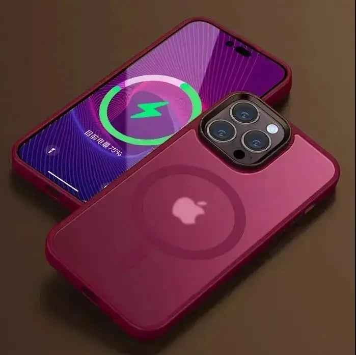 Magnetic iPhone Case with Wireless Charging & Military-Grade Drop Protection Red Tidesmit
