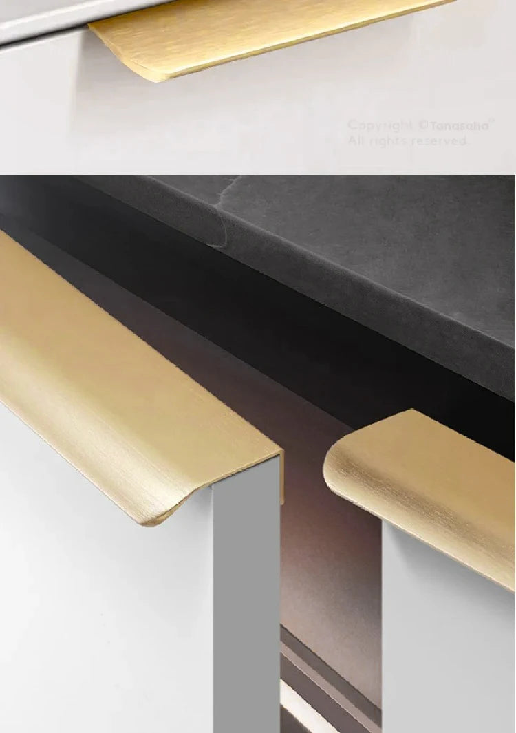 Aluminum Alloy Handles Invisible Furniture Pulls Cabinet Drawer Knobs Wardrobe Door Handles Hidden Hardware Accessories