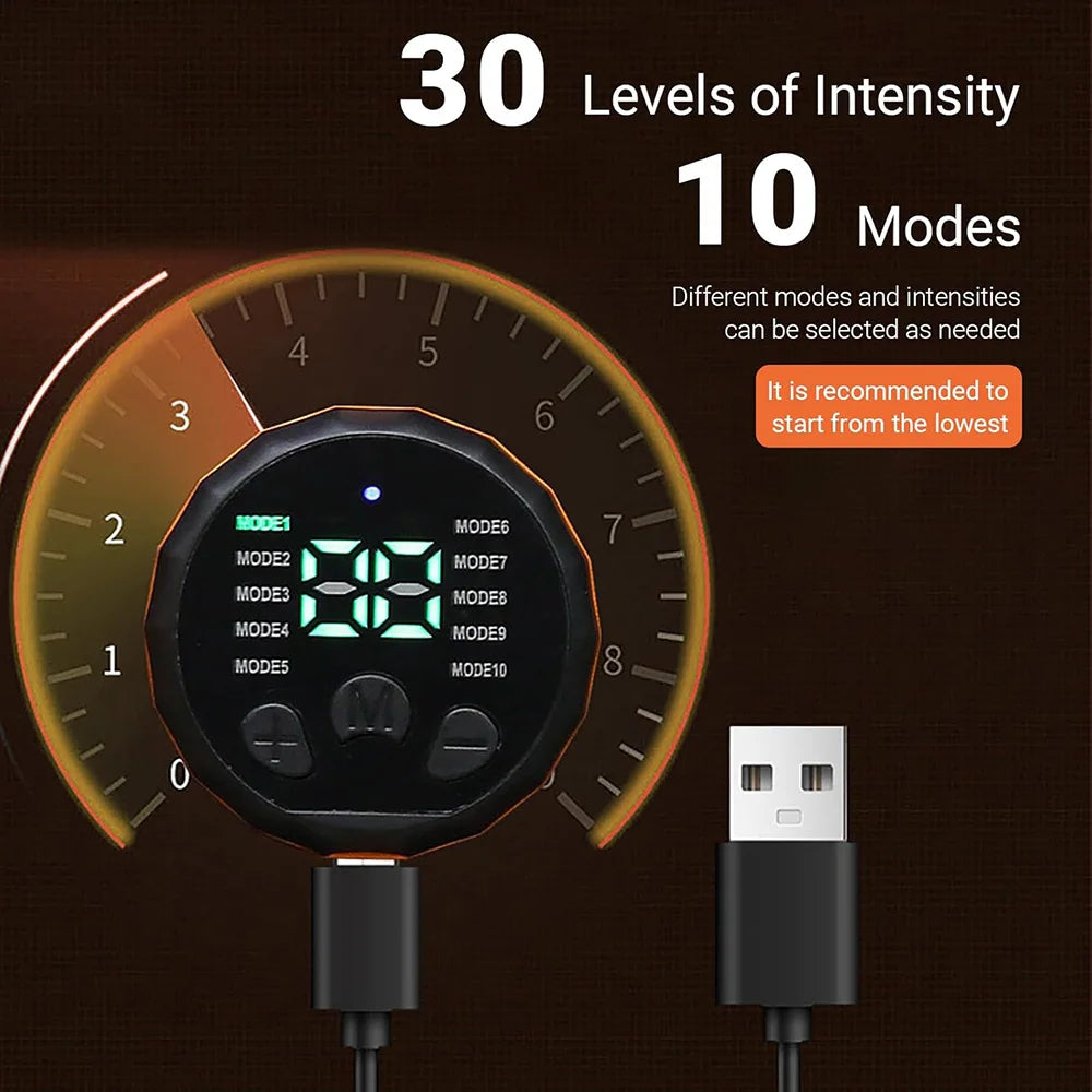Muscle Toner Abdominal Belt - Rechargeable USB Abs Trainer (Orange) Fascia Gun Tidesmit