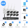 H.view 8CH 5mp Wireless Wifi Camera Security System CCTV Camera Video Surveillance Kit NVR Indoor Outdoor Two-Way Audio Xmeye