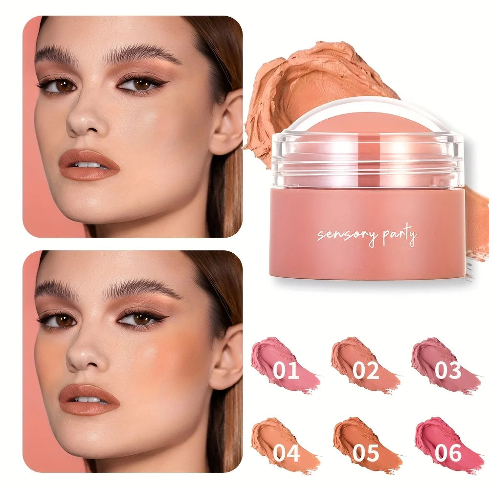 Tidesmit 6 colors waterproof blush cream shade swatch for long-lasting multi-use face makeup