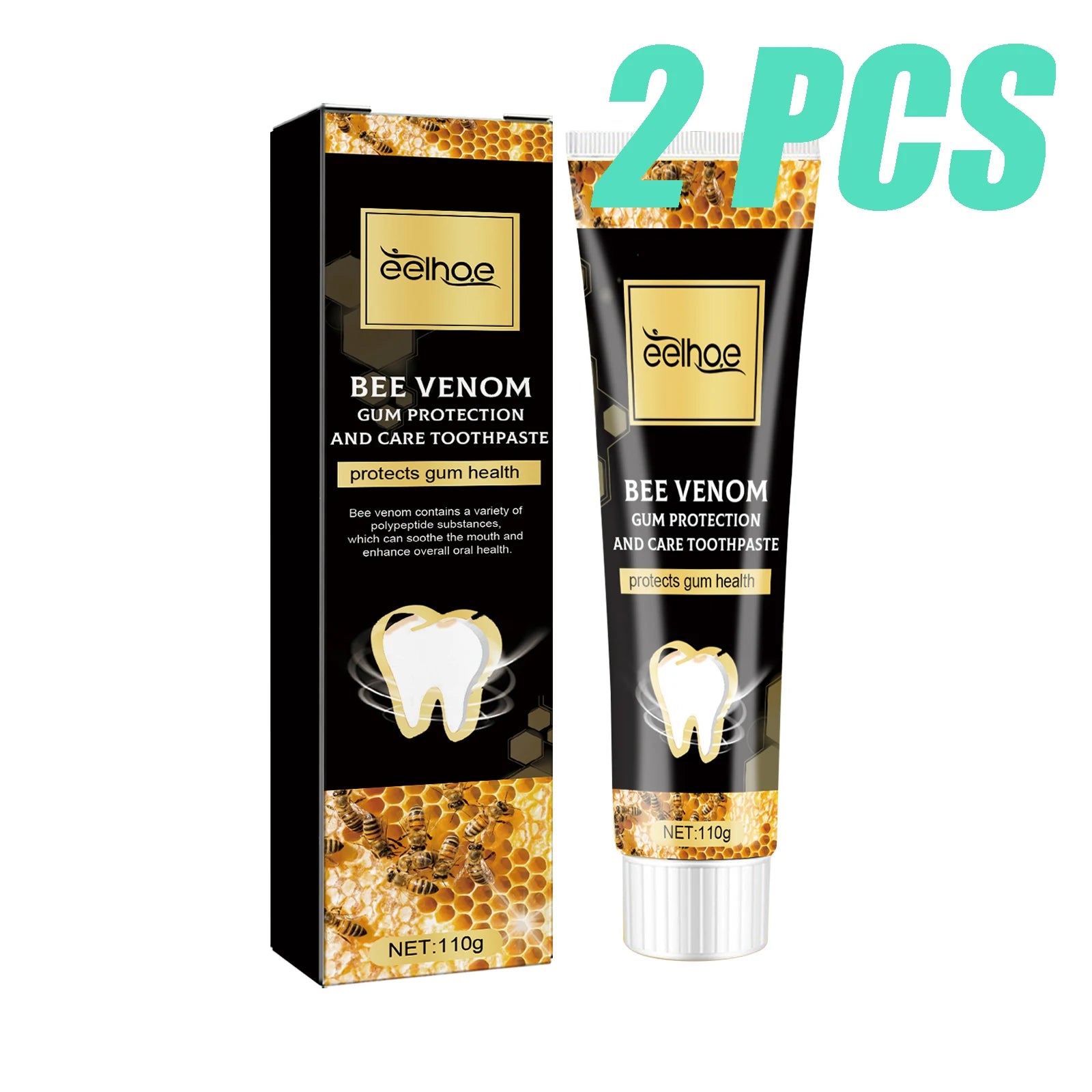 Tidesmit Bee Venom teeth whitening toothpaste for plaque removal, yellow teeth whitening, and fresh breath.