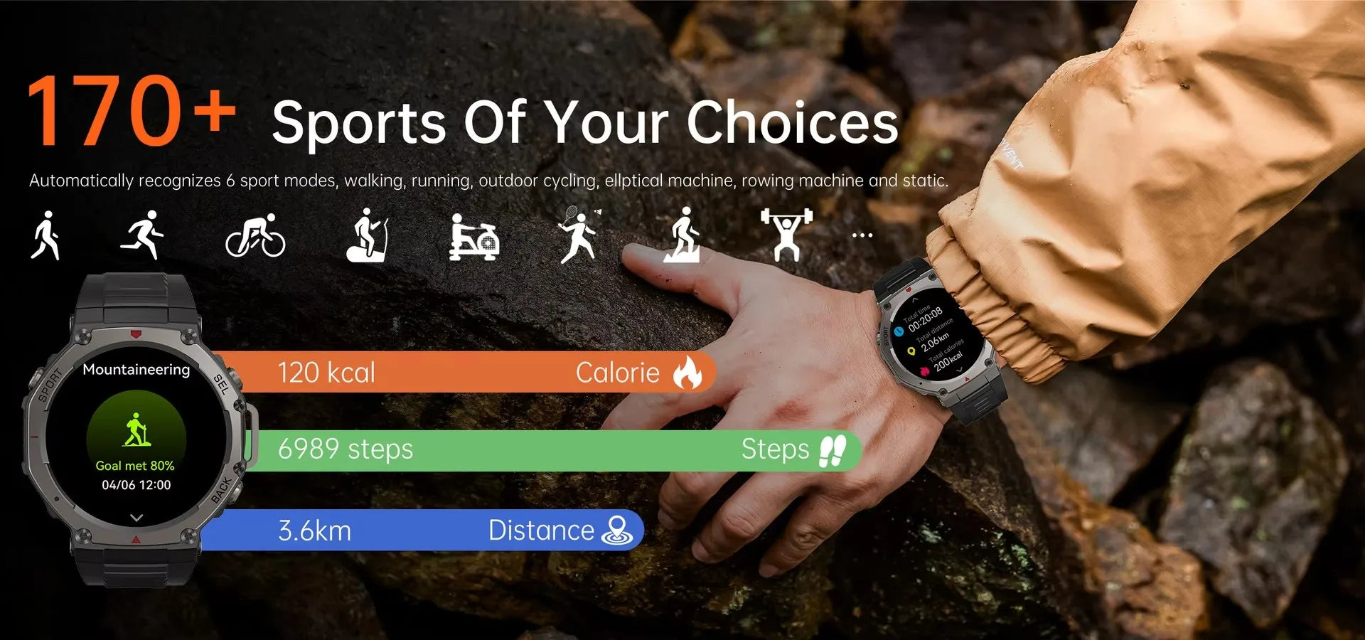 YLL-Dm58 Android Smart Watch AMOLED Screen for Answer Calls GPS Altitude Barometric Compass 5ATM Waterproof NFC Sleep
