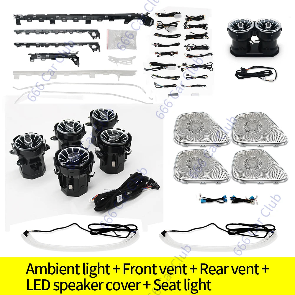 Mercedes Benz Ambient Lighting Kit 64 Color RGB LED Interior Air W177 W118 Suit 4 CN Tidesmit