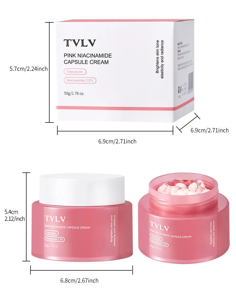 Pink Niacinamide Capsule Cream Moisturizing, Brightening, Delicate and Moisturizing Facial lotion Cream