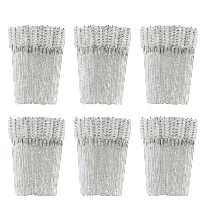 Disposable Eyelash Brushes for Extensions - Premium Soft Crystal Wands False Eyelashes 300pcs Clear White Tidesmit