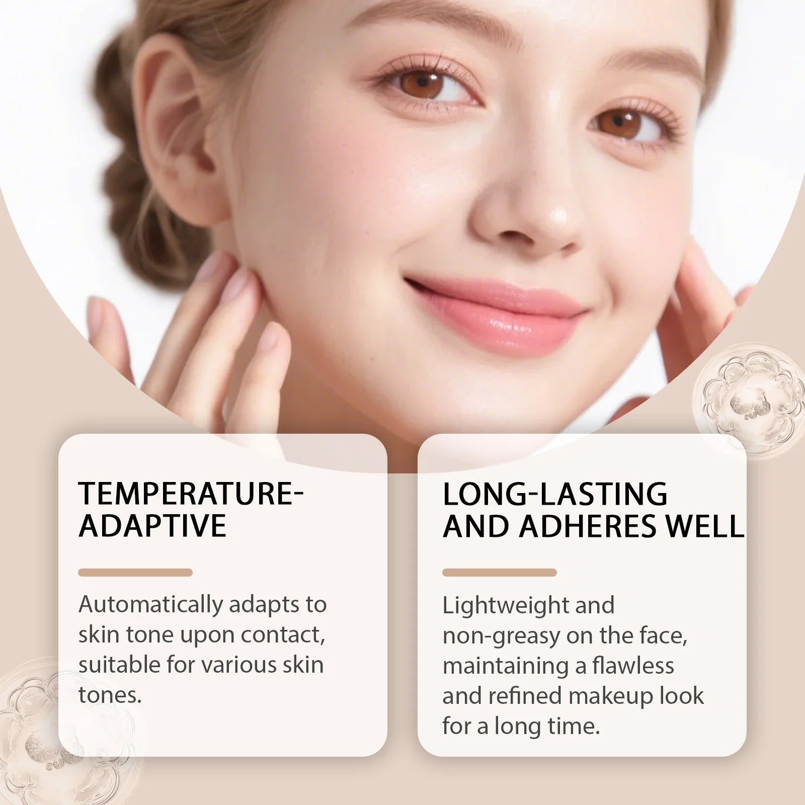 Tidesmit color changing foundation texture detail 30g lightweight waterproof base for natural radiant skin finish