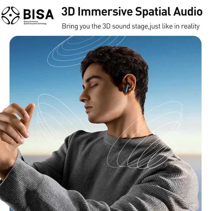 Baseus Bowie M2s ANC Earphone Bluetooth 5.3 Hybrid -48dB Noise Cancellation Wireless Headphone Support 3D Spatial Audio Earbuds Tidesmit