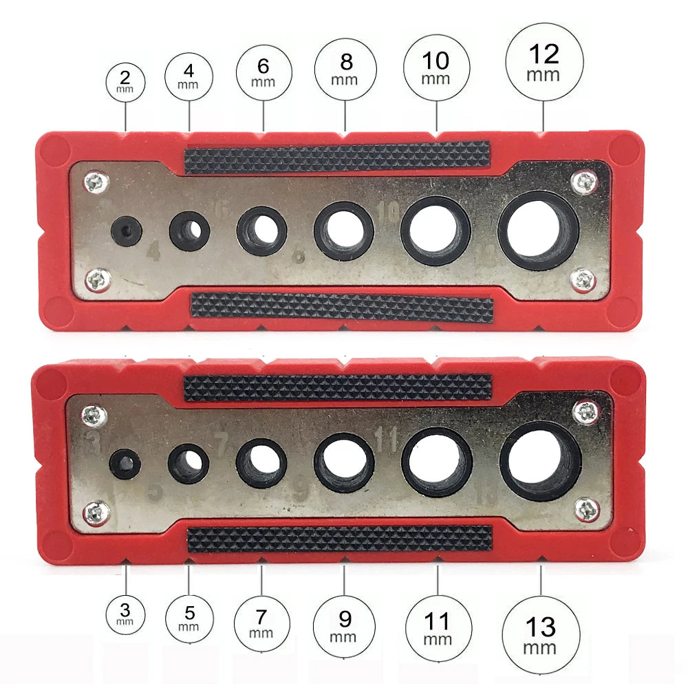 Multifunctional Hole Puncher 2-12/3-13mm Drilling Guide Locator Suitable for Round Rod and Plane Right Angle Punching Holes