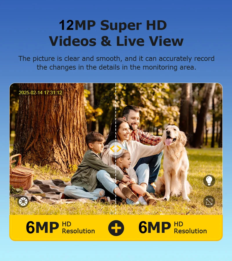 INQMEGA 12MP 60X Optical Zoom 4G/WiFi Solar Camera Dual Screen PTZ PIR Detection Auto Tracking CCTV Surveillance Cameras Ubox