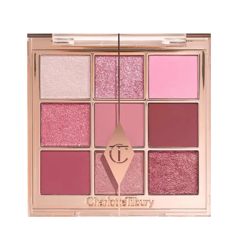 Tidesmit two-color heart blusher powder and eyeshadow palette texture close-up for lasting waterproof face makeup