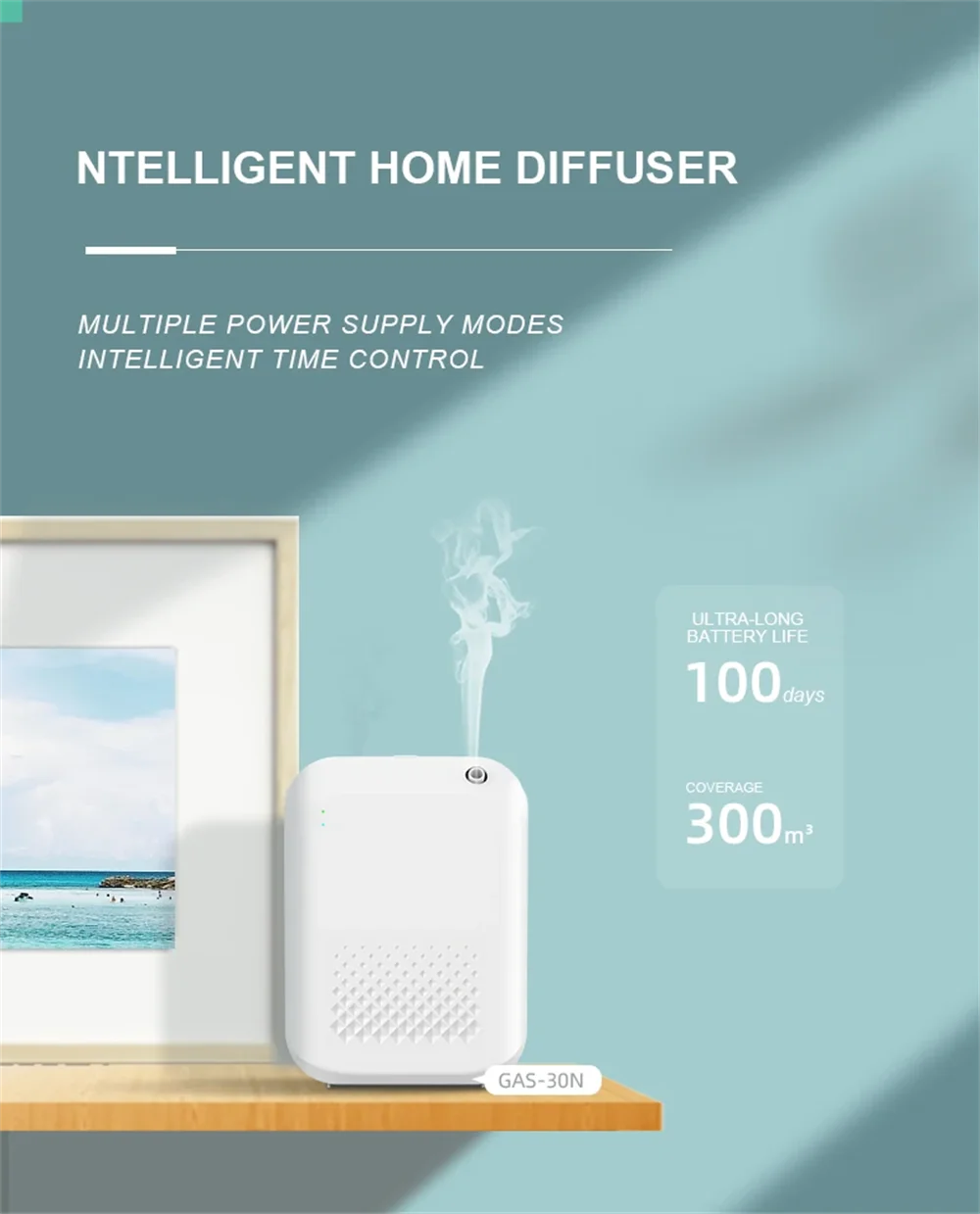 Battery Aroma Diffuser Coverage 300m³ Essential Oil Diffuser Scent Machine Bluetooth Control Air Purifier Use Battery Fragrance