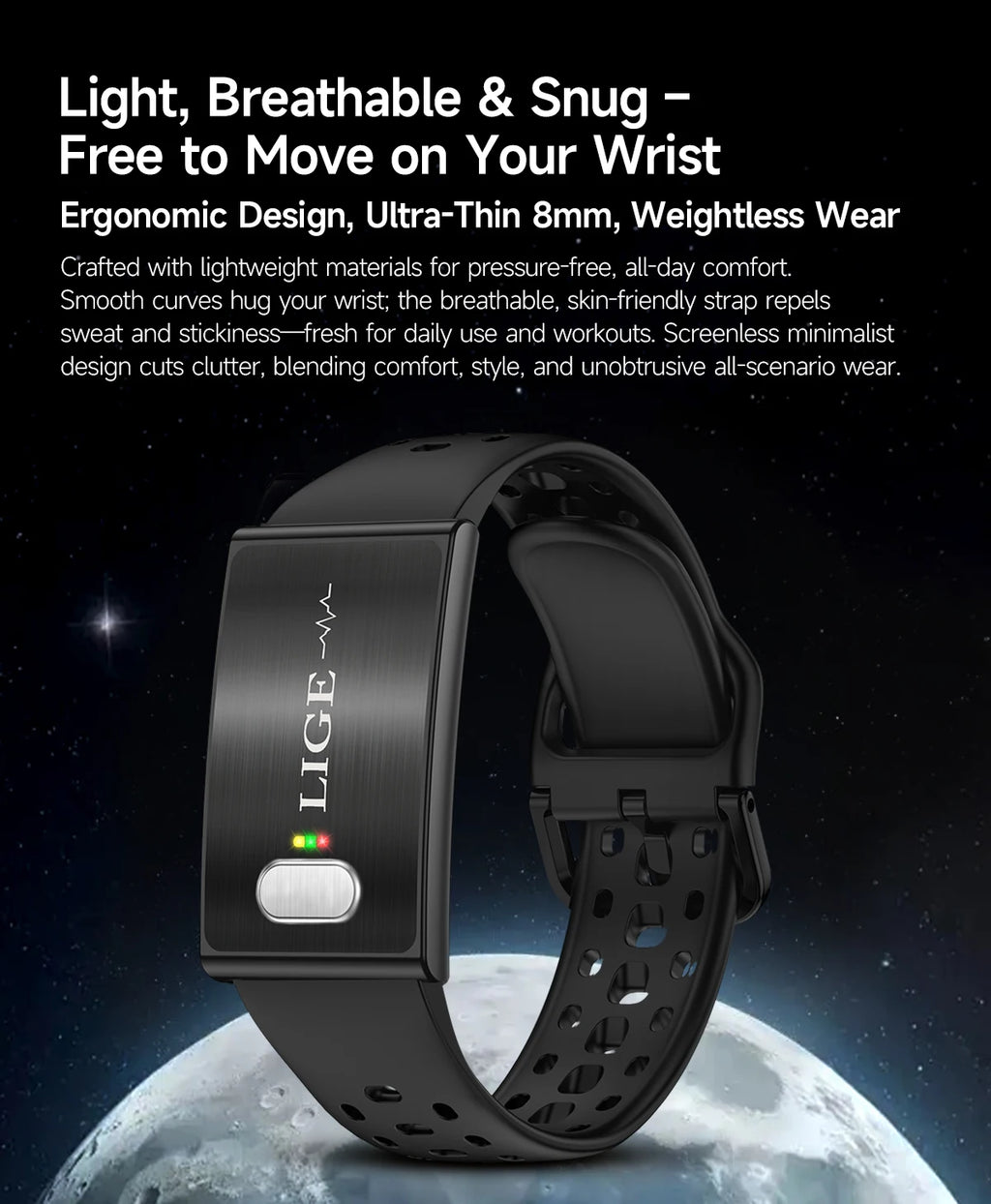 ECG Health Smart Bracelet 2026 New HRV Monitor Fitness Tracker Wristband Sport Band Waterproof No Screen Smartwatch Women Men