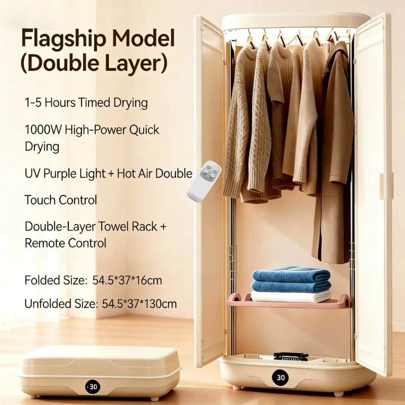 Tidesmit portable folding clothes dryer featuring automatic air drying technology for compact home laundry storage