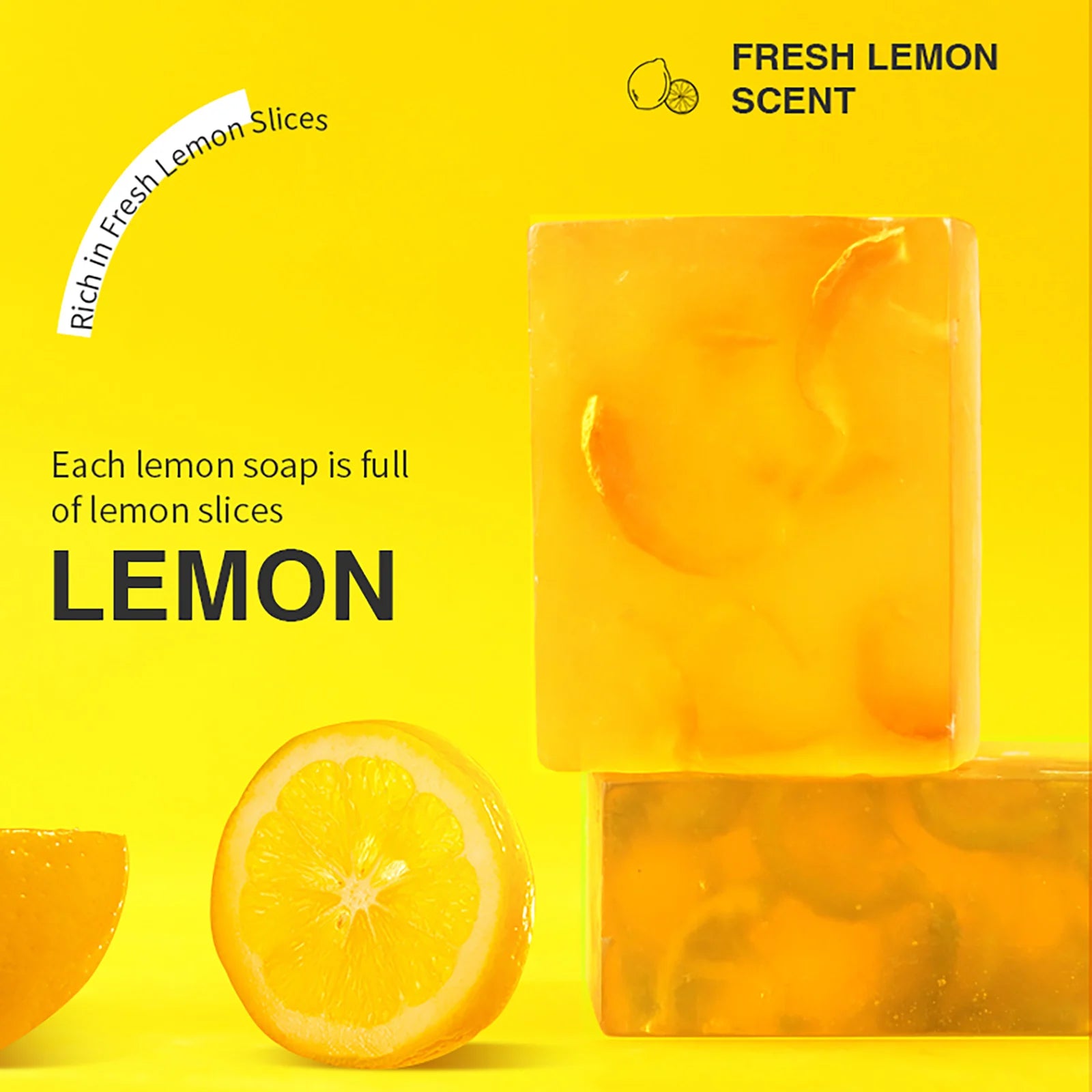 AILKE organic lemon brightening soap bars for dark spot removal. Vegan skin cleanser with fresh citrus scent.