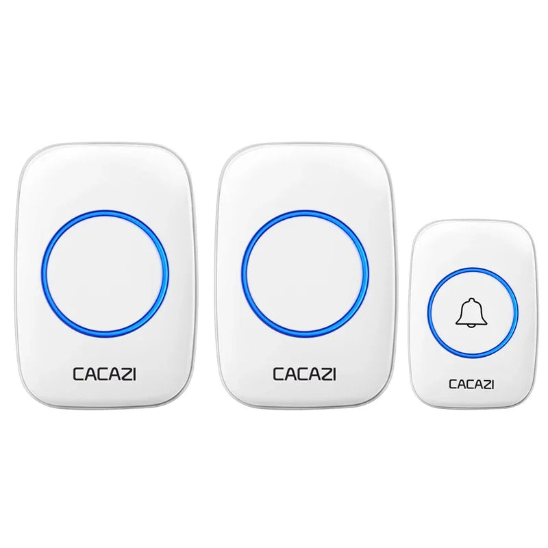 CACAZI 36 music 110DB 300M Wireless Doorbell Waterproof Remote Battery powered Smart Door Bell Battery 1  2 Button 1 2  Receiver