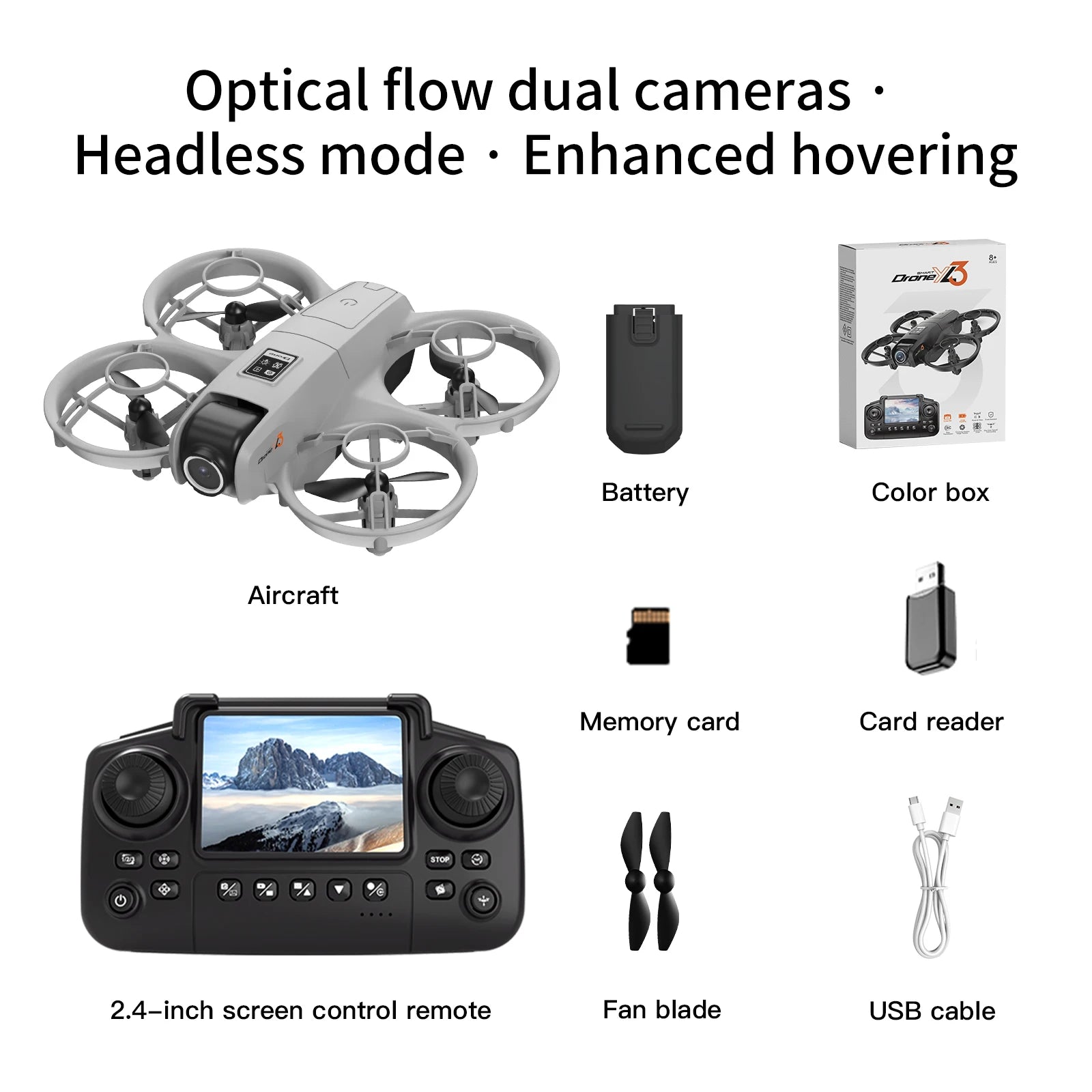 4K Camera Drone for Kids: Foldable Quadcopter with Remote Screen White-Screen-4K-1B Tidesmit