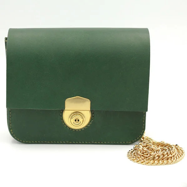 CHOU Shanghai High-end Women's Genuine Leather Handmade Single Strap Shoulder Bag with Metal Lock Custom Logo Portfolio
