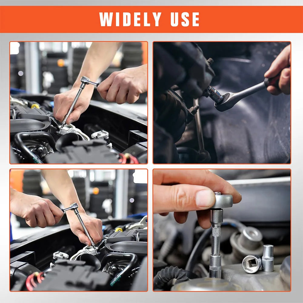 Camecho 53Pcs/Set 1/4-Inch Car Repair Tool Kit Socket Set Car Repair Tool Ratchet Torque Wrench Combo Auto Repairing Tool Set
