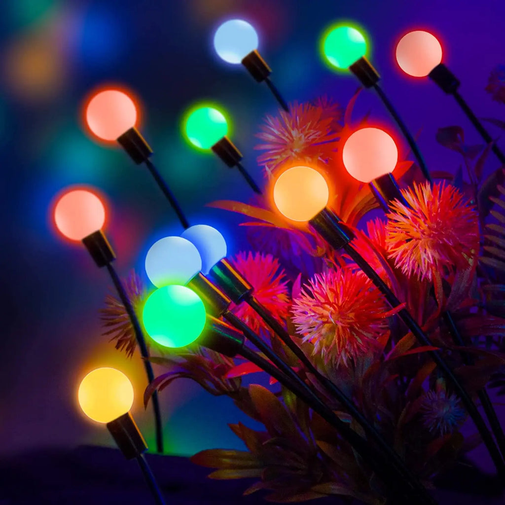 12Pack Outdoor LED Solar Lights Waterproof Starburst Solar Firefly Lights Lawn Lamp Garden Lamp for Path Landscape Decorative