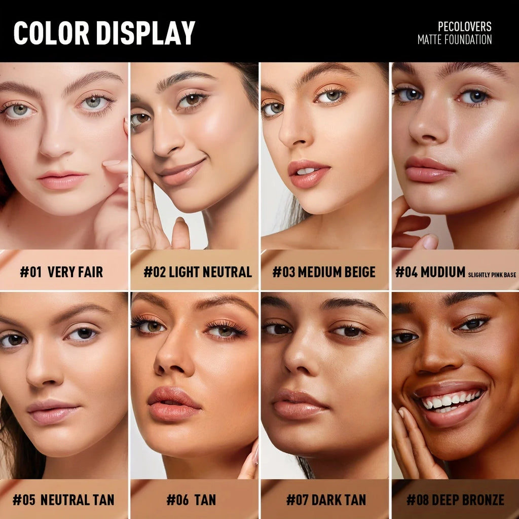 Tidesmit matte smooth liquid foundation shade swatch showing full coverage and natural multi-tone finish
