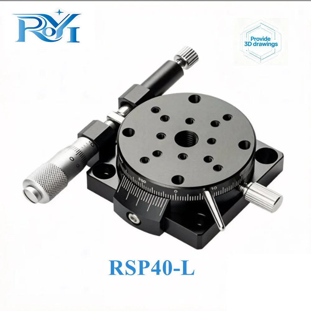 R Axis 40mm RSP40-L RSP40-R 360 Degree High Precision Manual Optical Rotary Platform Angle Adjustment Platform Micrometer Slide