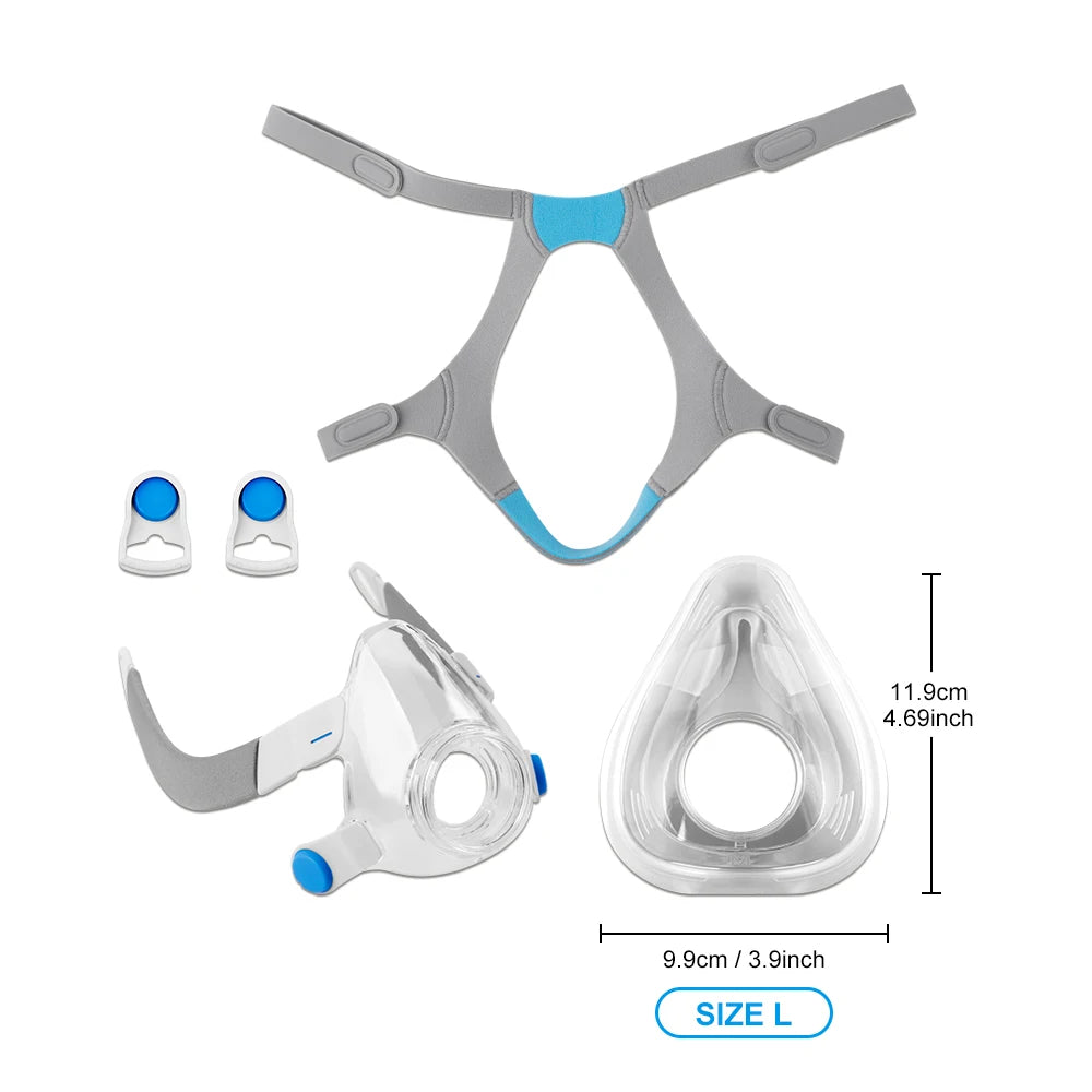 Complete AirFit F20 Full Face CPAP Mask Replacement Set Includes Mask Cushion, Headgear, Frame & Clips for Complete Mask Renewal