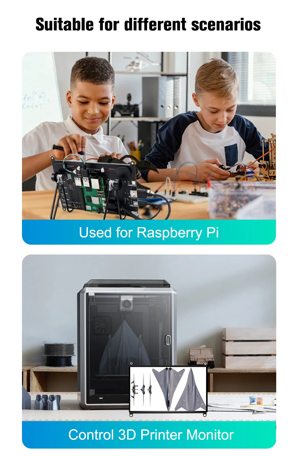 8 Inch Raspberry Pi Touch Monitor 1920×1200 IPS 10-Point Touch Screen Dual Speaker HDMI Display for Pi 5/4B/3B PC DIY Case 3D