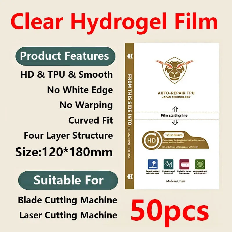 Hydrogel Screen Protector 50 Pack - Anti-Peep & Matte Finish Clear 50pcs Hydrogel Film 50pcs Tidesmit