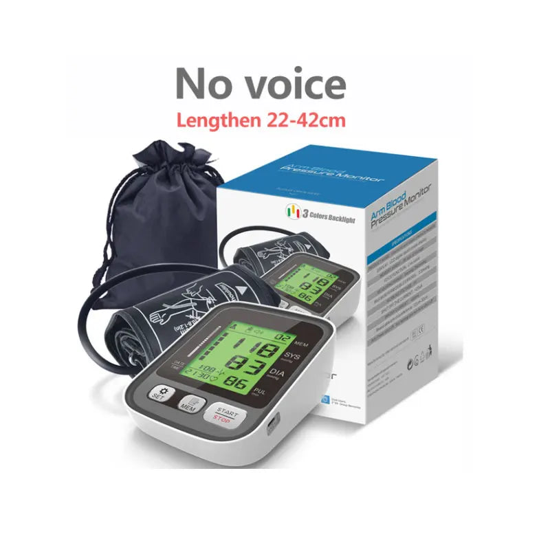 JianYouCare Digital LCD arm tensiometers Blood Pressure Monitor Heart rate Meter Large Cuff Sphygmomanometer Portable Tonometer