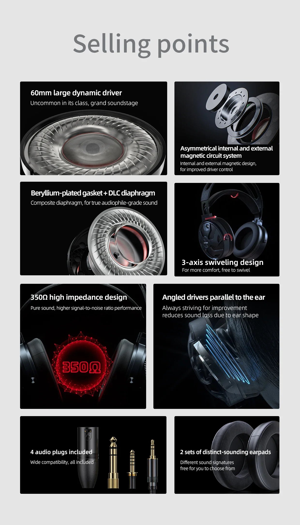 FiiO FT3 Open-Back Headphones with 60mm Dynamic Drivers Tidesmit