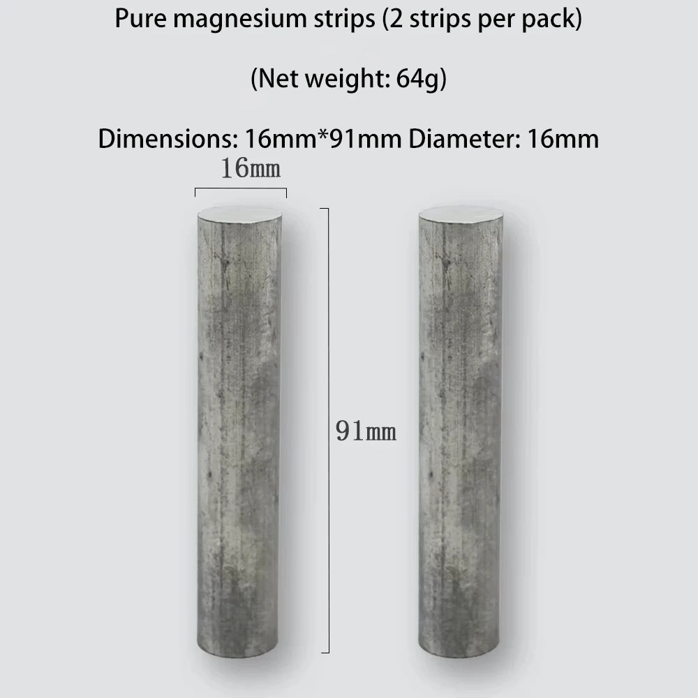 Fire Rod Solid High-purity Pure Magnesium Alloy Rods Outdoor Camping Survival Emergency Fire Metallic Magnesium Strip Survival