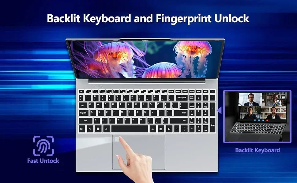 15.6" 120Hz FHD IPS Laptop Intel Core I7-8650U 32GB RAM 2TB SSD Backlit Keyboard Long Battery Notebook