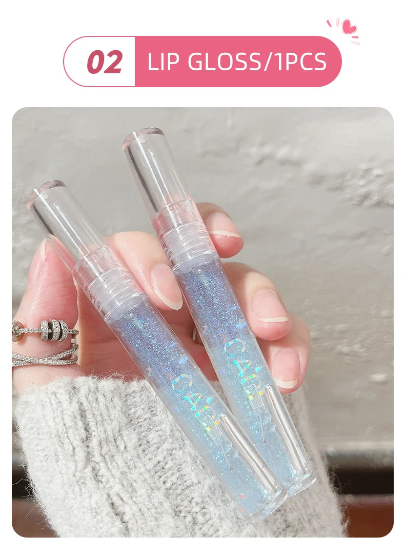 Tidesmit 4 color matte liquid lipstick set with lip plumper and necklace gift face makeup detail view