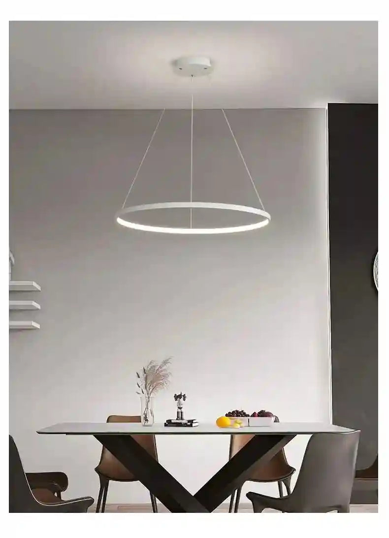 Modern LED Ring Light – Minimalist Dimmable Chandelier for Studio Tidesmit