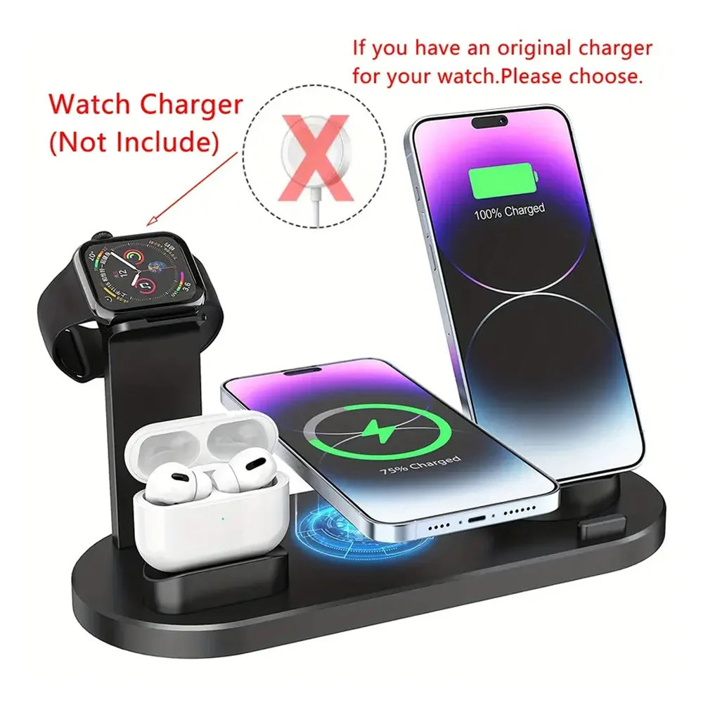 Wireless Charging Station - Qi Certified MagSafe Compatible Multi-Device Tidesmit