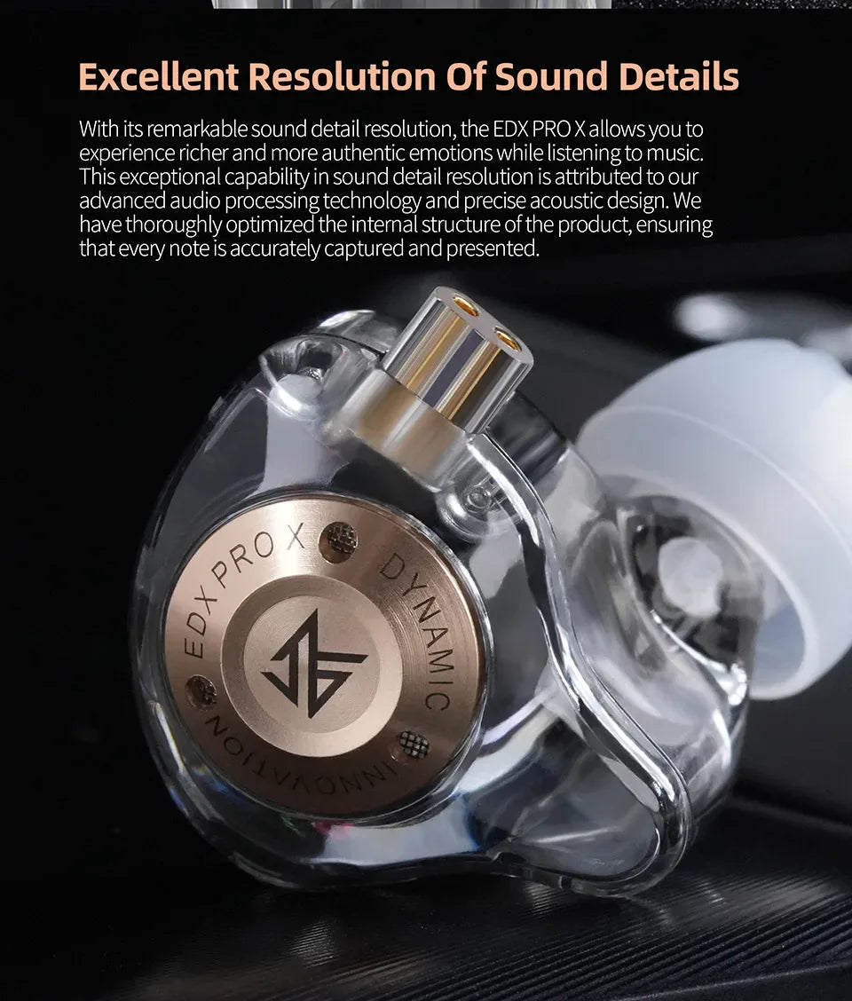 KZ EDX Pro X HiFi Wired In-Ear Monitors with Mic | Tidesmit Tidesmit
