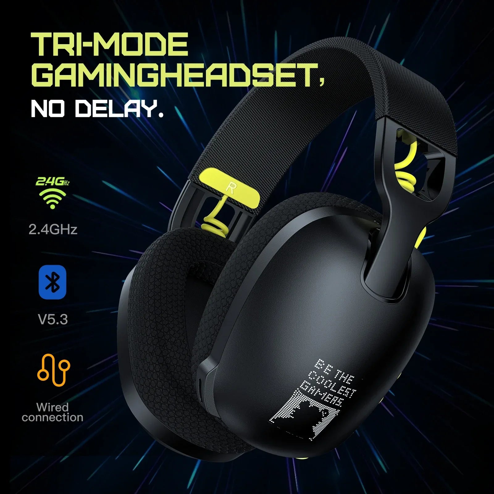 Tidesmit 2.4GHz Wireless Gaming Headset for PC PS5 with Boom Mic Tidesmit