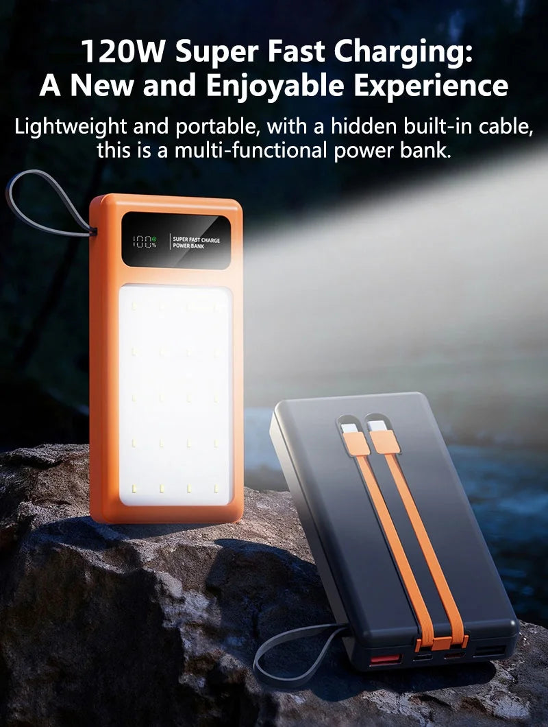 Portable Power Bank with Camping Light - 50000mAh PD Fast Charging Tidesmit